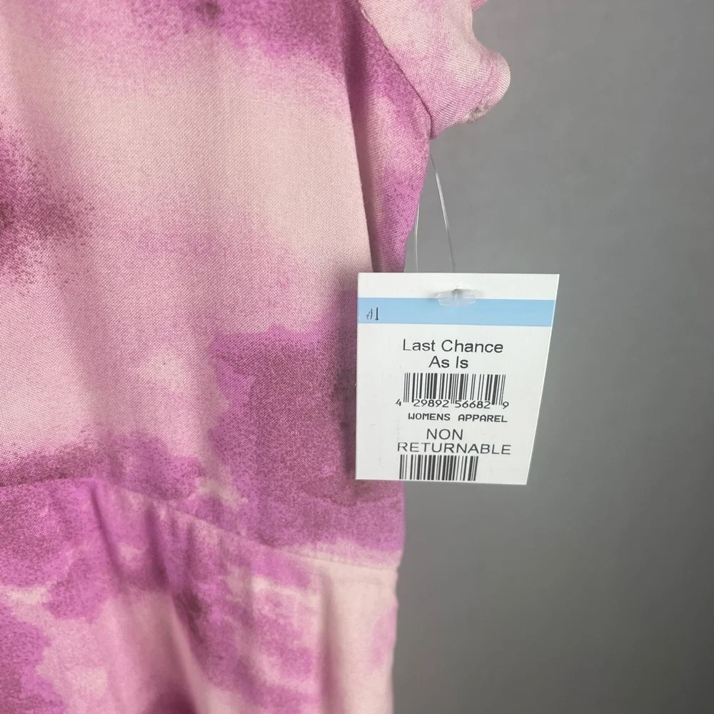 Abound Abstract Floral front tie short sleeve pink/purple dress size sma… - Picture 4 of 8